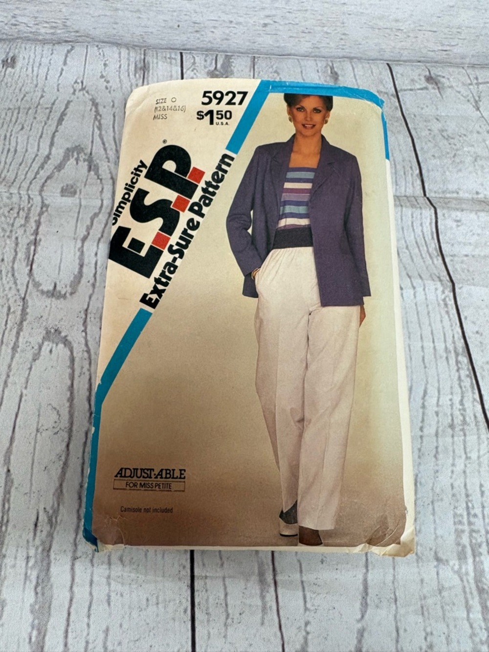 Simplicity E.S.P. Extra Sure Pattern #5927 Vintage Adjustable Size 12, 14, 16